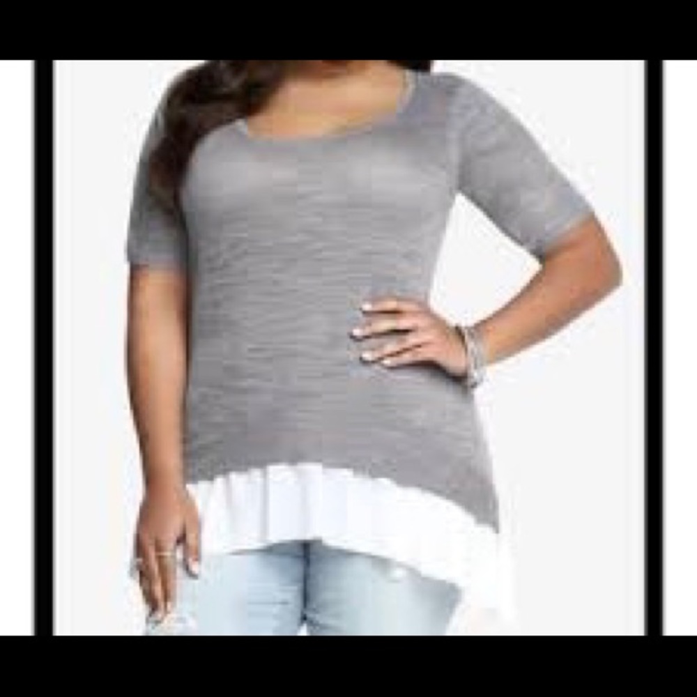 TORRID Gray Flutter Blouse 2X - Picture 1 of 3